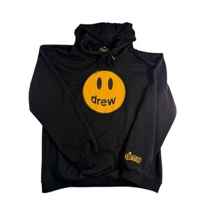 Drew House Mascot Hoodie Black Yellow Smiley Face Large Streetwear Justin Bieber